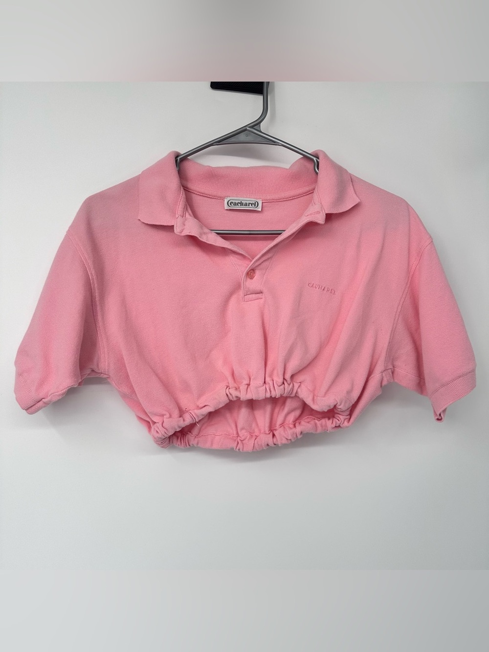 Cacharel Vintage Pink Cropped Polo Top Size XS